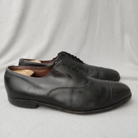 Allen Edmonds BRADY CAP TOE OXFORD Black Leather MEN'S Size 13 + Shoe Trees 7346 - Picture 2 of 16